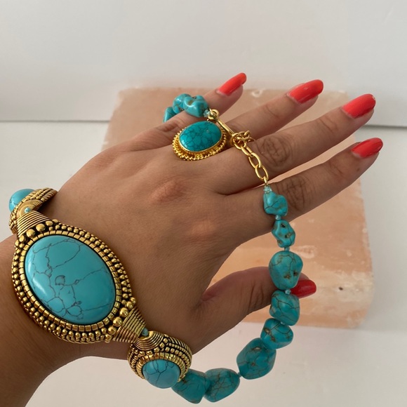 Metropolitan Museum of Art Tibetan Amulet Necklace and ring set; ring size 7 - Picture 12 of 16